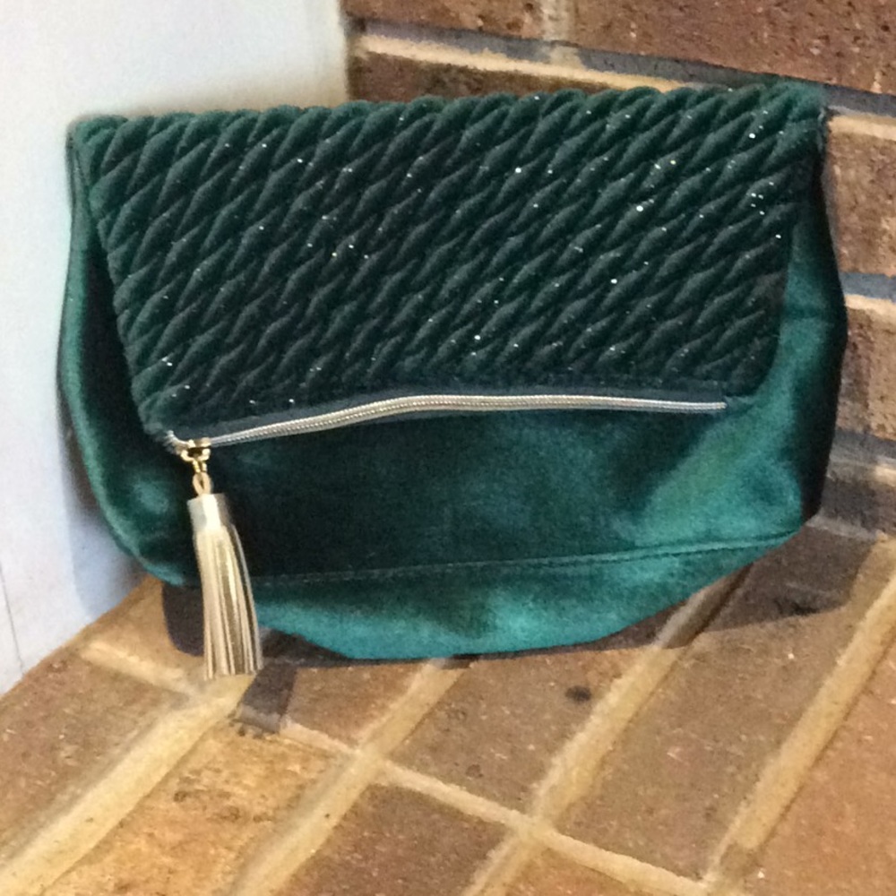 Green clutch purse